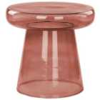 Beliani Side Table CALDERA Glass Red