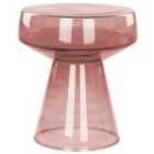Beliani Side Table LAGUNA Glass Red