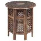 Beliani Side Table KUMALI Mango Wood Brown