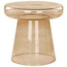 Beliani Side Table CALDERA Glass Golden Brown