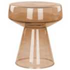 Beliani Side Table LAGUNA Glass Golden Brown