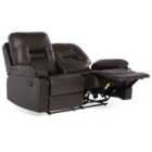 Beliani 2 Seater Faux Leather Manual Recliner Sofa Brown Bergen
