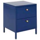Beliani 2 Drawer Bedside Table KYLEA Metal Navy Blue