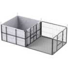 PawHut 7 Panel Whelping Box for Dogs and Puppies, Dog Playpen w/ Pee Pads