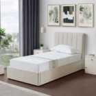Artemis Home Evelynne Fabric 90Cm Single Ottoman Bed Frame With Storage - Beige