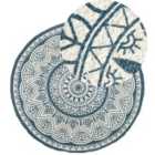 Beliani Rug ANADERE Blue ? 120 cm Jute