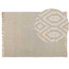 Beliani Rug POZANTI Beige 140x200 cm Jute