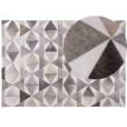 Beliani Rug ALAKA Grey 160x230 cm Leather