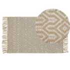 Beliani Rug POZANTI Beige 50x80 cm Jute