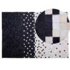Beliani Rug ERFELEK Black 140x200 cm Leather