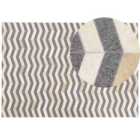 Beliani Rug BAGGOZE Dark Grey 160x230 cm Leather