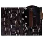 Beliani Rug AKSEKI Dark Brown 140x200 cm Leather