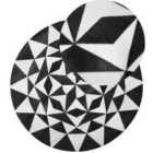 Beliani Rug TURGUTLU Black ? 140 cm Leather