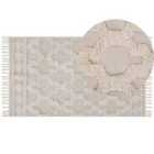 Beliani Rug SULUOVA Beige 80x150 cm Cotton