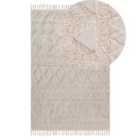 Beliani Rug DIDIM Beige 140x200 cm Cotton