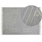 Beliani Rug KHENIFRA Light Grey 140x200 cm Cotton