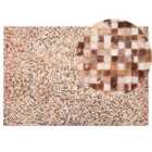 Beliani Rug TORUL Brown 140x200 cm Leather