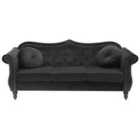 Beliani 3 Seater Velvet Sofa Black Skien