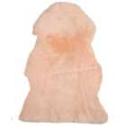 Beliani Sheepskin Rug ULURU Peach Pink 65x110 cm