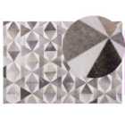 Beliani Rug ALAKA Grey 140x200 cm Leather
