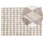 Beliani Rug SESLICE Beige 140x200 cm Leather