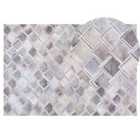 Beliani Rug AGACLI Grey 140x200 cm Leather