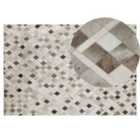 Beliani Rug HIRKA Grey 140x200 cm Leather