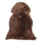 Beliani Sheepskin Rug ULURU Dark Brown 65x110 cm