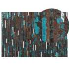 Beliani Rug KISIR Dark Brown 140x200 cm Leather