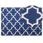 Beliani Rug SILVAN Navy Blue 140x200 cm Wool