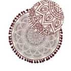 Beliani Rug AYAKLI Red ? 120 cm Cotton