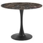 Beliani Dining Table BOCA Black/ Gold 90 cm 90 cm