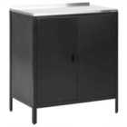 Beliani Outdoor Kitchen Cabinet Vilama Metal Black