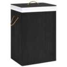 Bamboo Laundry Basket Black 72L