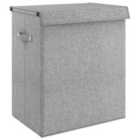 Foldablelaundry Hamper Grey 51X34.5X59Cm Fauxlinen Fabric