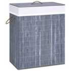 Bamboo Laundry Basket Grey 100L