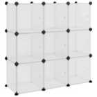 Storage Cube Organiser With 9 Cubes And Doors Transparent