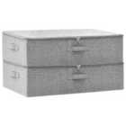 Storage Boxes 2 Pieces Fabric 70X40X18Cm Grey