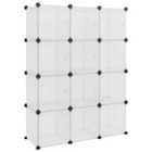 Storage Cube Organiser With 12 Cubes And Doors Transparent