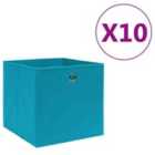 Storage Boxes 10 Pieces Non-woven Fabric 28X28X28Cm Baby Blue