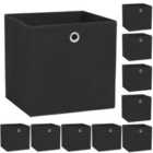 Storage Boxes 10 Pieces Non-woven Fabric 32X32X32Cm Black