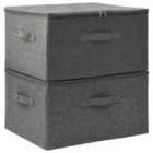 Storage Boxes 2 Pieces Fabric 43X34X23Cm Anthracite
