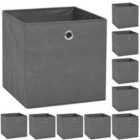 Storage Boxes 10 Pieces Non-woven Fabric 32X32X32Cm Grey