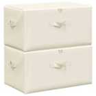 Storage Boxes 2 Pieces Fabric 43X34X23Cm Cream