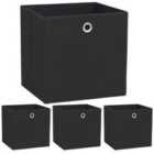 Storage Boxes 4 Pieces Non-woven Fabric 32X32X32Cm Black