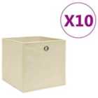 Storage Boxes 10 Pieces Non-woven Fabric 28X28X28Cm Cream