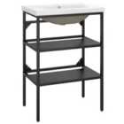 Vidaxl Bathroom Washbasin Frame With Built-in Basin Black Iron