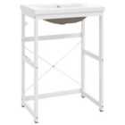 Vidaxl Bathroom Washbasin Frame With Built-in Basin White Iron