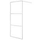 Vidaxl Walk-in Shower Wall Silver 90X195 Cm Clear Esg Glass