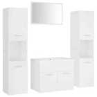Vidaxl Bathroom Furniture Set White Engineered Wood